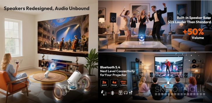4K TV-PROJEKTORIUS+VIRŠ 2000 GOOGLE TV KANALŲ NEMOKAMAI!