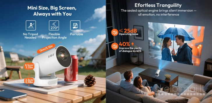 4K TV-PROJEKTORIUS+VIRŠ 2000 GOOGLE TV KANALŲ NEMOKAMAI!