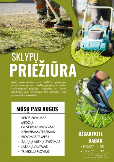 vejos pjovimas, gerbūvio darbai
