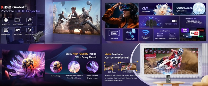 4K TV-PROJEKTORIUS+VIRŠ 2000 GOOGLE TV KANALŲ NEMOKAMAI!