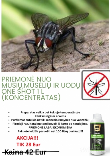 Priemonė nuo uodų,musių ir musielių 1l