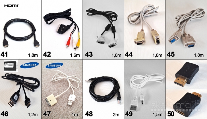 Viskas po 2€_scart aux tulpės svideo usb hdmi utp