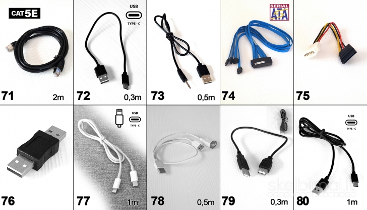 Viskas po 2€_scart aux tulpės svideo usb hdmi utp
