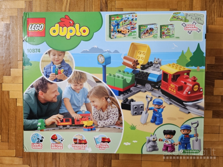 Naujas LEGO Duplo interaktyvus traukinys su bėgiais (10874), 2-5 m.