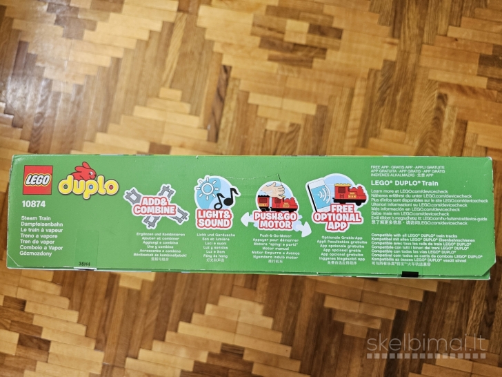 Naujas LEGO Duplo interaktyvus traukinys su bėgiais (10874), 2-5 m.