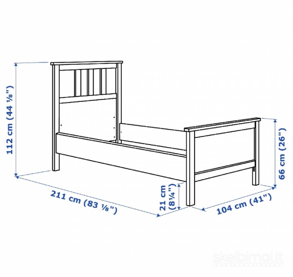 IKEA viengulė lova Hemnes balta Garliava Kaunas