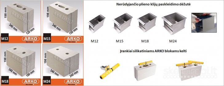 Arko Silroc Roclite Bauroc - blokeliai, pamatai, perdangos,kaminai.