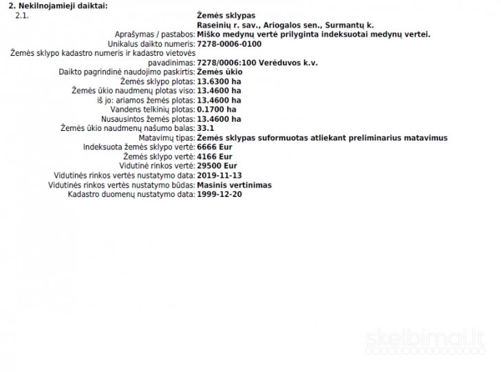 5.44 ha Raseinių r. Ariogalos sen.