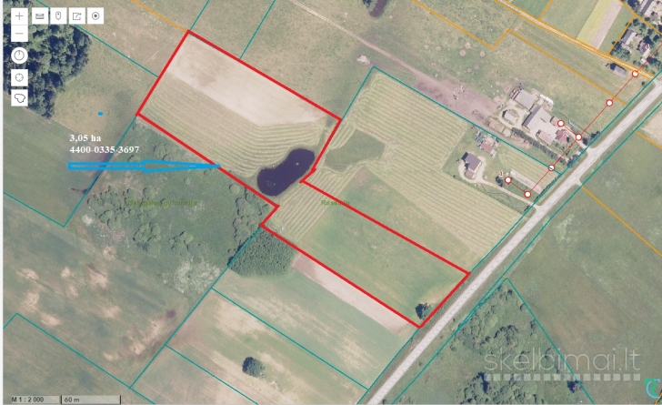 3,05 ha žemės ūkio žemė Raseinių r. Pagojukų sen.