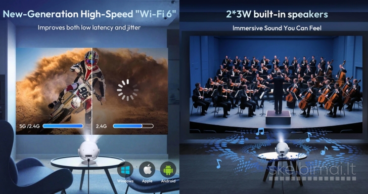 4K TV-PROJEKTORIUS+VIRŠ 2000 GOOGLE TV KANALŲ NEMOKAMAI!