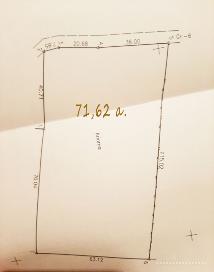 Parduodamas 71.62 arų namų valdos sklypas 