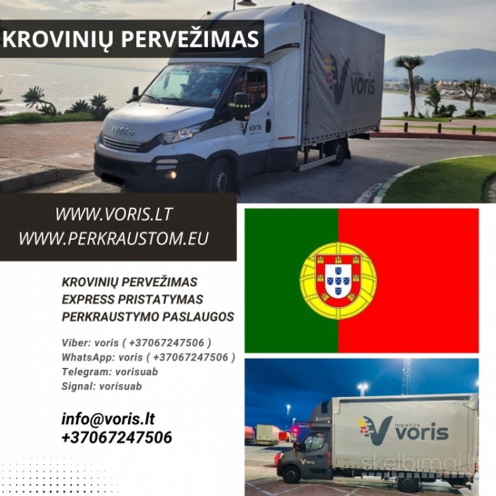 KROVINIŲ PERVEŽIMAI PORTUGALIJA - LIETUVA +37067247506