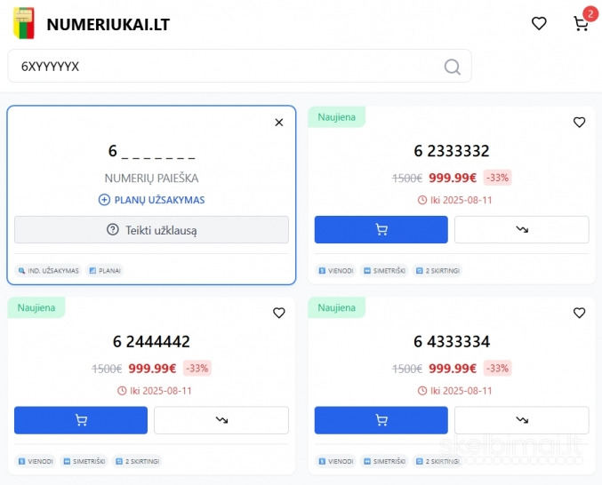 IŠSKIRTINIAI TEL. NUMERIAI – AKCIJA IKI 2025-08-11!