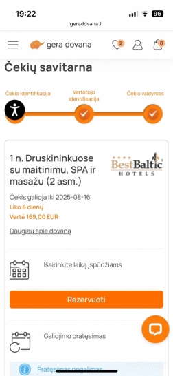 1 n. Druskininkuose su maitinimu, SPA ir masažu (2 asm.)