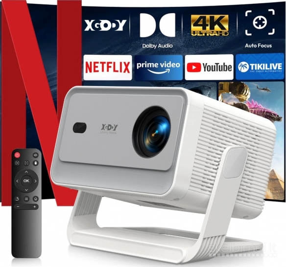 XGODY  A6 PRO 4K TV-PROJEKTORIUS+VIRŠ 2000 GOOGLE TV KANALŲ NEMOKAMAI!