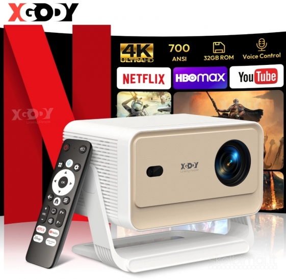 XGODY N6 PRO 4K TV-PROJEKTORIUS+VIRŠ 2000 GOOGLE TV KANALŲ NEMOKAMAI!