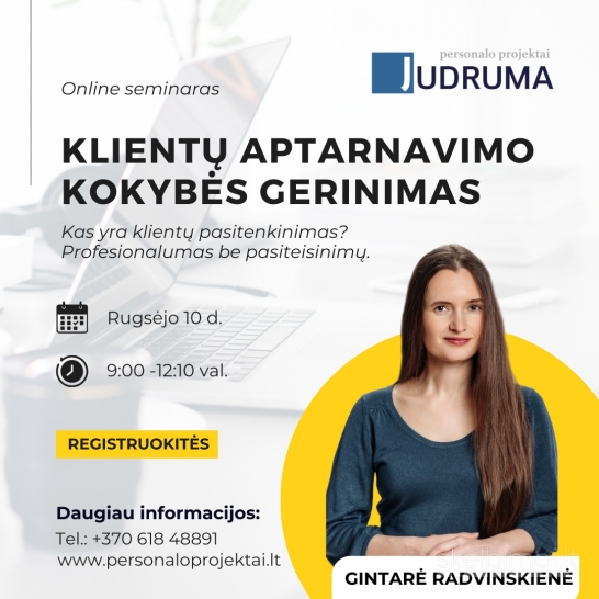 Klientų aptarnavimo kokybės gerinimas (online)