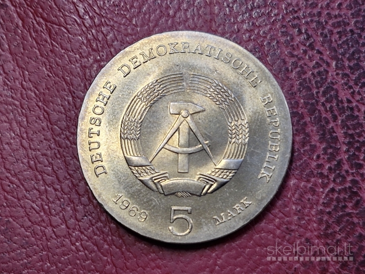 Vokietija - VDR 5 markės, 1969 KM# 23 Herco 75
