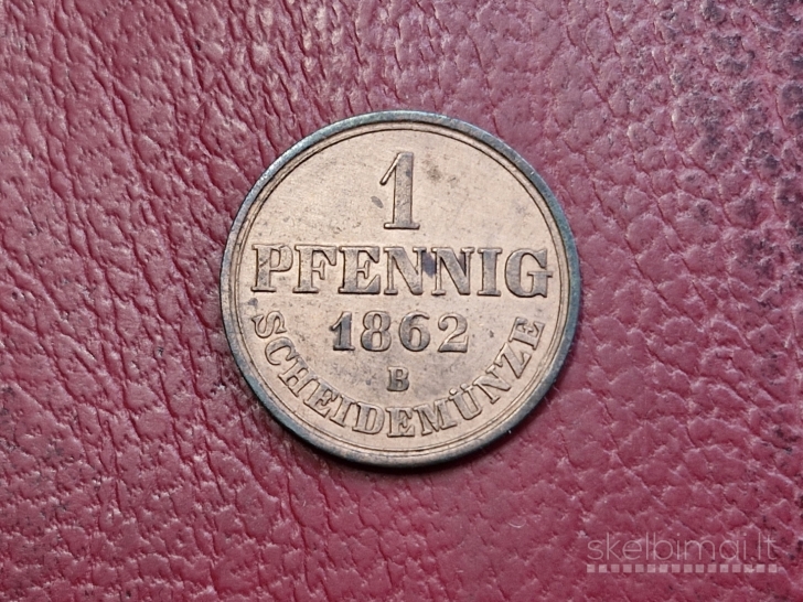 Hanoveris 1 pfenigas, 1862 KM# 233