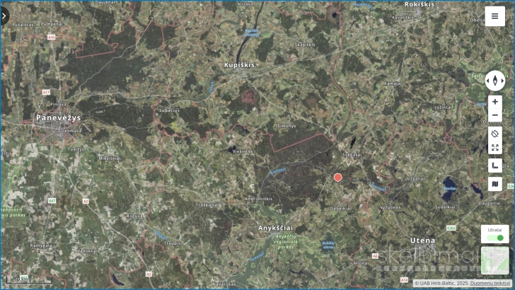 Žemės ūkio paskirties 6.57 ha su mišku Anykščių r.
