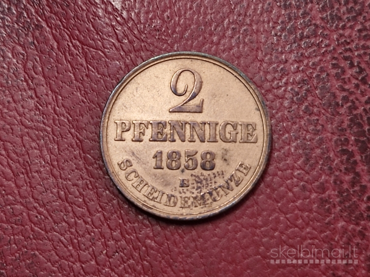 Hanoveris 2 pfenigai, 1858 KM# 234
