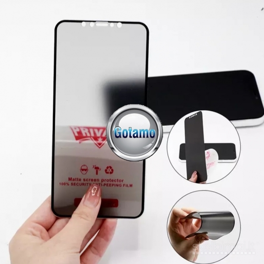 209 Apsauginis matinis lankstus privatumo stiklas Apple iPhone 15 telefonui