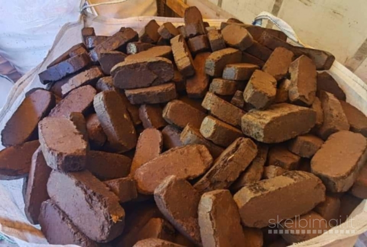 Cilindriniai briketai. Ilgesnio degimo