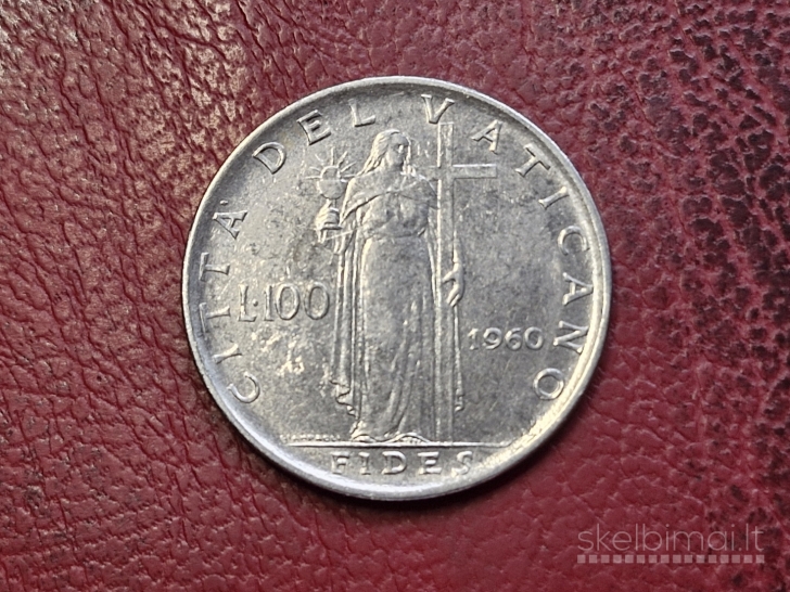 Vatikanas 100 lirų, 1960 KM# 64