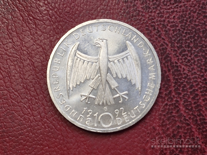 Vokietija 10 markių, 1992 KM# 178 AG Kolvic gimimo