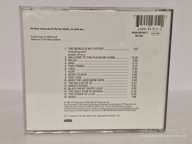 CD Frankie Goes To Hollywood – Welcome To The Pleasuredome