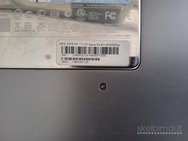 Acer Aspire S3, yra defektu