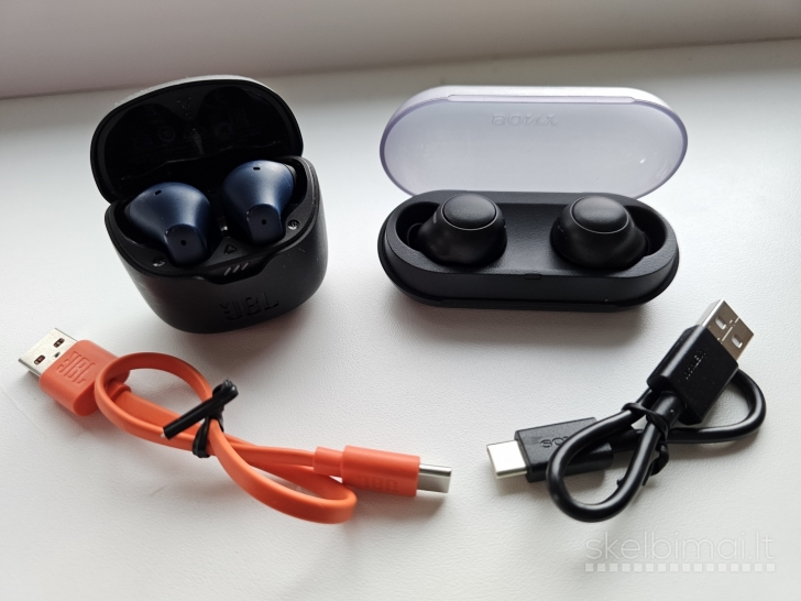 JBL Tune Flex + Sony WF-C500 ausinukai su defektais