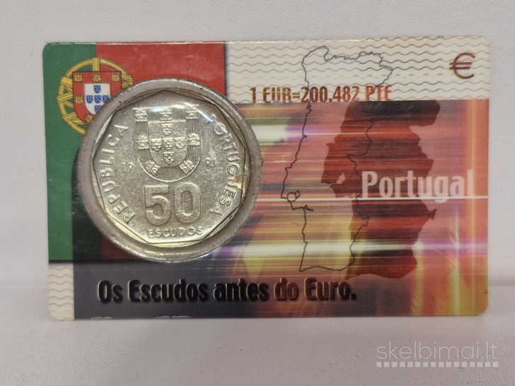 Portugalija 50 eskudų, 1991 KM# 636 spec. kortelėj