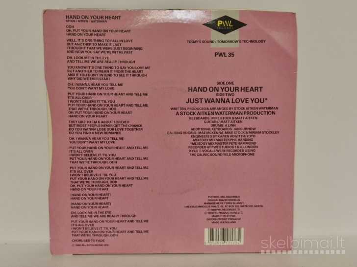LP plokštelė Kylie Minogue – Hand On Your Heart