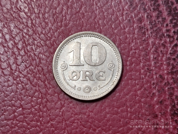 Danija 10 erių, 1916 KM# 818 AG 0.400