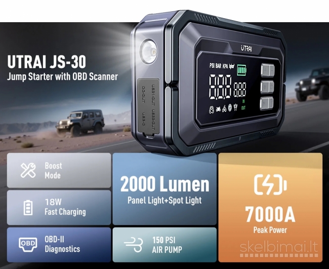 Naujas Utrai JS 30 Automobilio užvedėjas būsteris kompresorius + OBD diagnostika