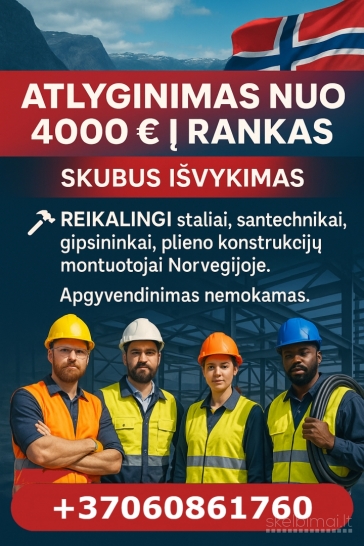 Reikalingi statybu specialistai