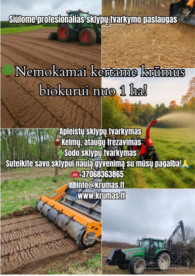 Apleistų sklypų tvarkymas ir kelmų frezavimas 