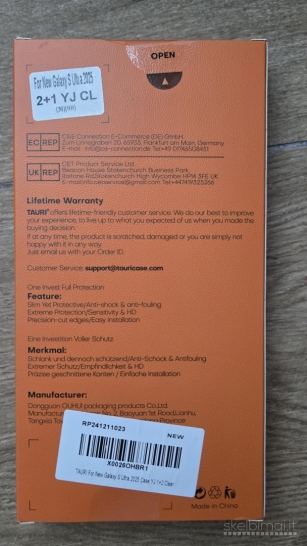 Samsung Galaxy S25 Ultra dekliukas + 2 apsauginiai stikliukai, skaidrus