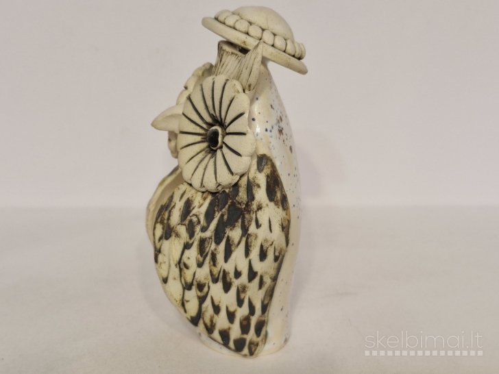 Unikali dekoratyvinė pelėdos su kepure figūrelė ~ 13,5cm.