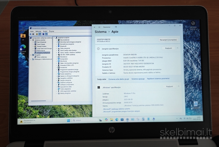 Hp Elitebook 840 G3 kompatiškas verslo klasės.