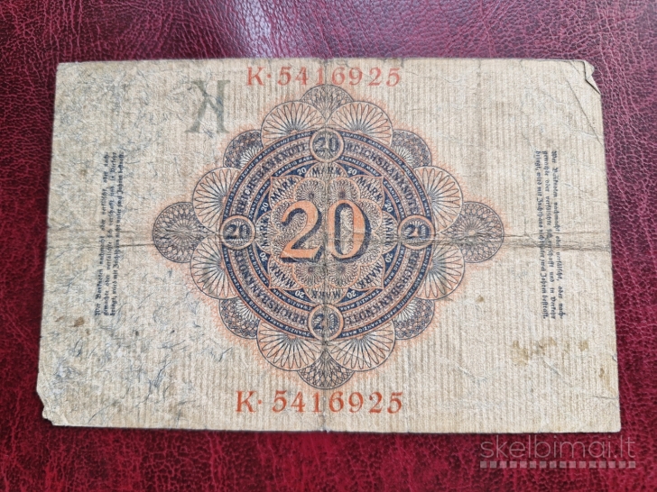 20 Mark 1908.02.07 Vokietija P-31a