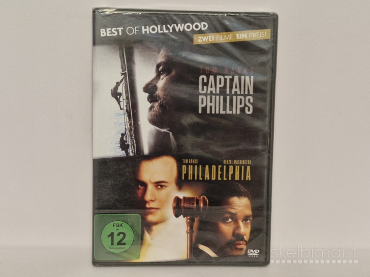 2 in 1 DVD filmai Captain Phillips ir Philadelphia vaid. Tom Hanks