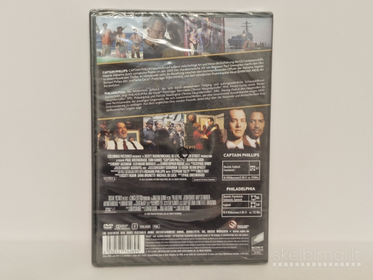 2 in 1 DVD filmai Captain Phillips ir Philadelphia vaid. Tom Hanks