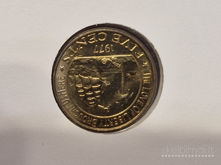 Liberija 5 centai, 1977 KM# 14 Numizmatiniame voke