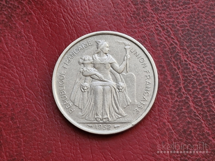 Naujoji Kaledonija 5 frankai, 1952 KM# 4