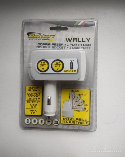 Bottari automobilinis įkroviklis/jungtis su usb 2vnt