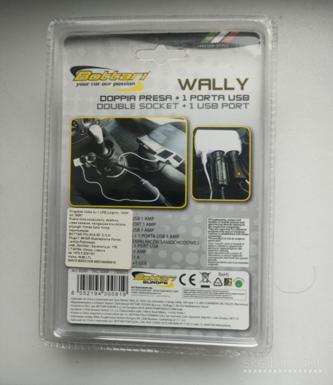 Bottari automobilinis įkroviklis/jungtis su usb 2vnt