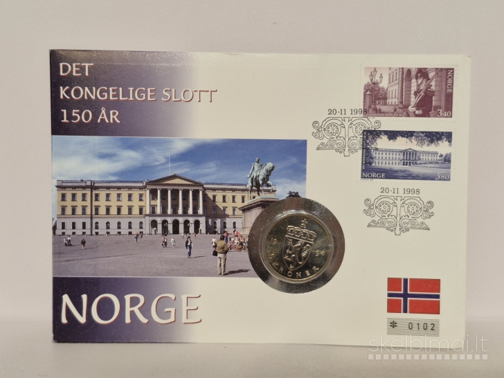 Norvegija 5 kronos, 1994 KM# 437 Numizmatin. voke