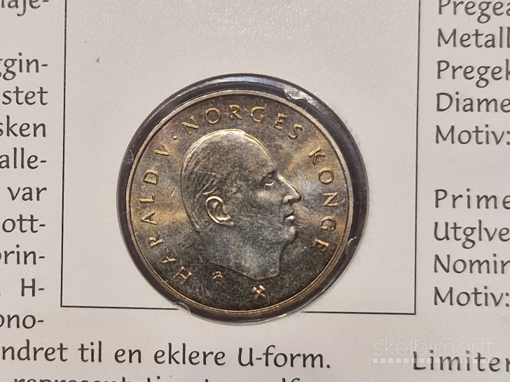 Norvegija 5 kronos, 1994 KM# 437 Numizmatin. voke